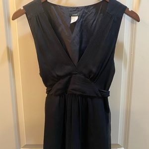 J Crew dual-lined black silk blouse, size 6